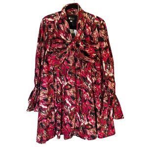 Niki Kay African Print Dress NWT XL Ruched Bell Sleeve Sz 14 Bold Ankara Floral